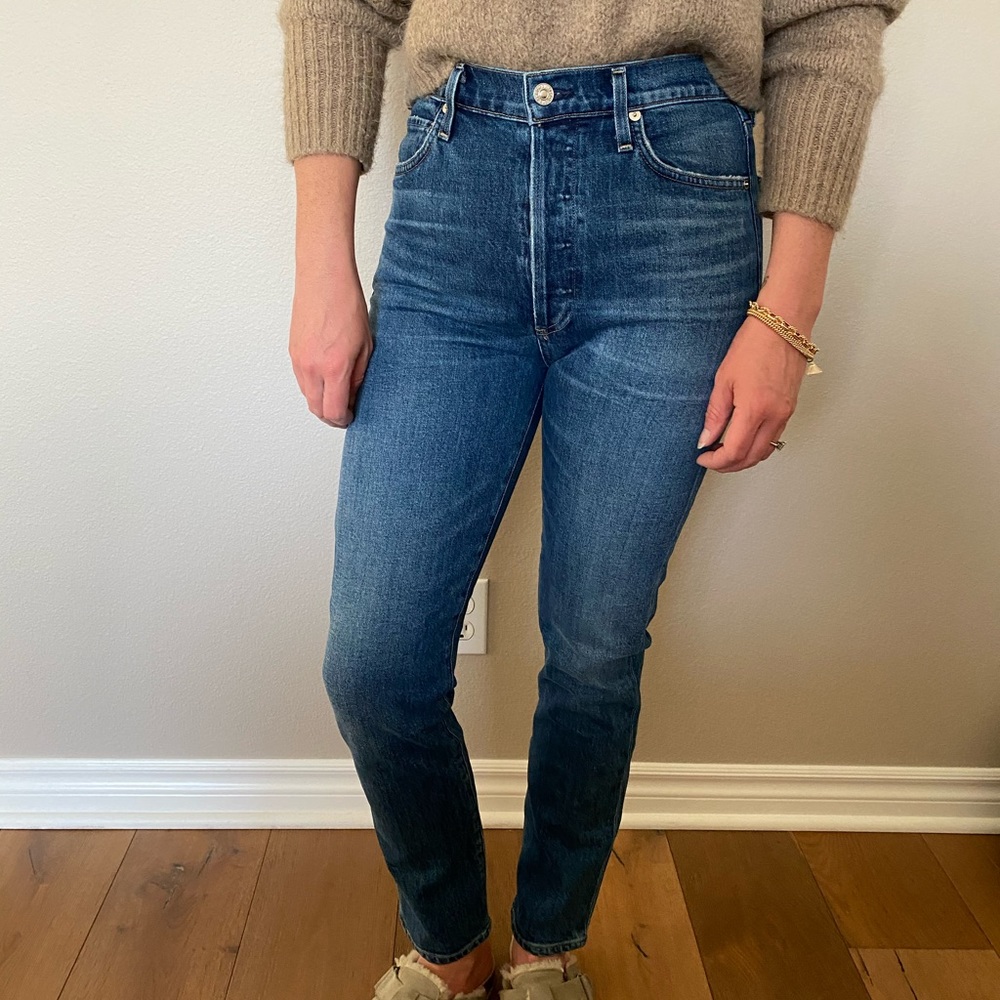 Citizens of Humanity dark wash straight leg jeans